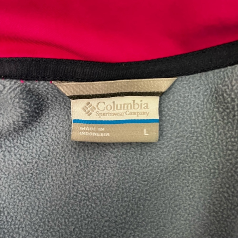 Columbia Women’s Front Zip Lined Jacket Sz Large Hot Pink Color Flaw/Pilling - Picture 5 of 14